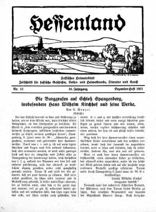 Nr. 12, Dezember-Heft 1921