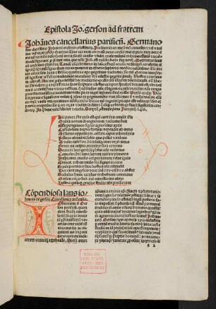Prima pars: ... pars operu[m] Johannis Gerson