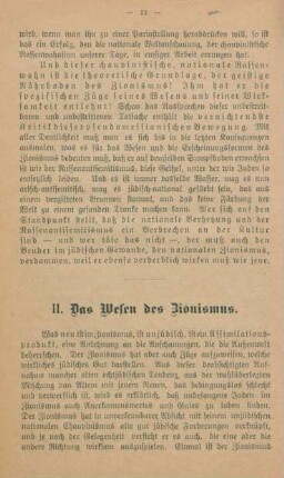 II. Das Wesen des Zionismus