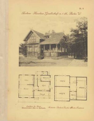 Landhaus des Herrn Konsistorialrat Göns in Rehbrücke [Fotografie] ; [Grundrisse]