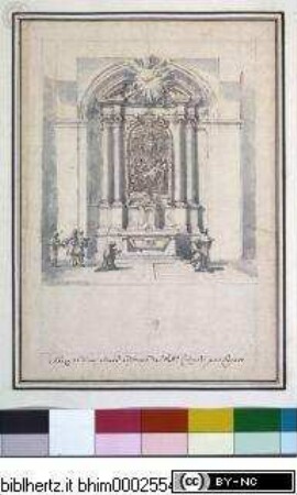 Disegni di Carlo Marchionni Architetto, e Scultore Romano, Altarentwurf für San Francesco in Pesaro