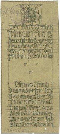 Pfann, Paul; Dingolfing; Kriegerdenkmal - Schriftbild (Ansicht)