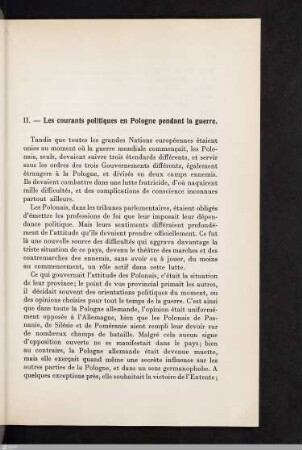 II. Les courants politiques en Pologne pendant la guerre