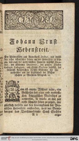 Dritten Bandes erstes Stück