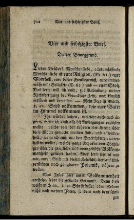 Vier und sechszigster Brief. Dritter Beweggrund.