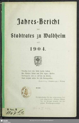 1904: Jahres-Bericht des Stadtrates zu Waldheim : auf ...