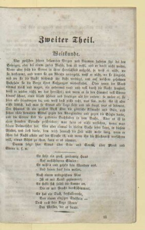 Zweiter Theil. Weltkunde