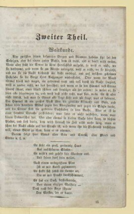 Zweiter Theil. Weltkunde