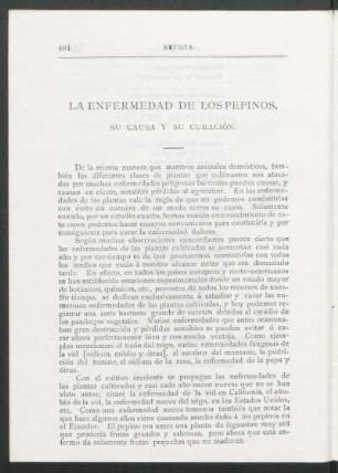La enfermedad de los pepinos, su causa y su curación