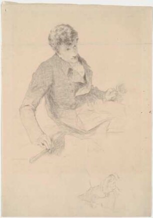 Sitzender Jüngling (Studie zu Hermanns "Dorothea") (recto)