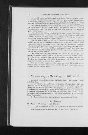 Versammlung zu Marienburg. - 1415 Mai 29.