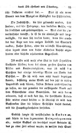 Fahrt von Aurich nach Emden. - Anblick von Emden. Große Veränderungen in dieser Stadt. - Graf Ulrich. - Notizen von Emden.