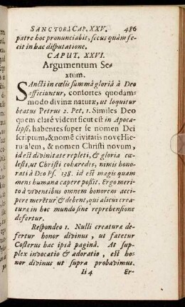 Caput XXVI. Argumentum Sextum.