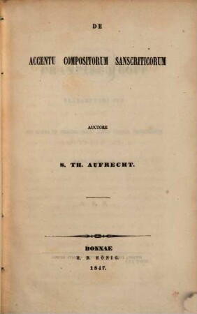 De accentu Sanscritico, 1. De accentu compositorum sanscriticorum