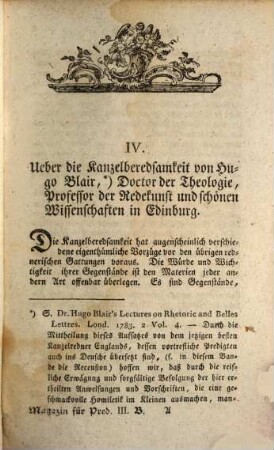 Allgemeines Magazin für Prediger, Seelsorger und Katecheten. 3. 1793