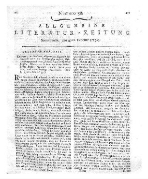 Wie geht's auf der Welt, oder Besuche in allen Weltteilen, unter Führung eines Genius, aus dem englischen. Leipzig: Schneider, 1790
