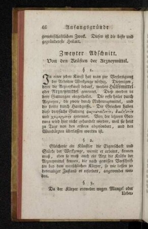 Zweyter Abschnitt. Von den Kräften der Arzneymittel.