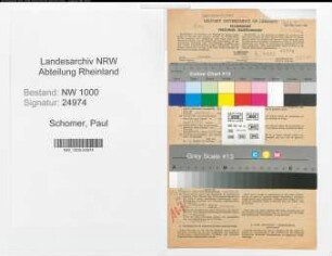 Entnazifizierung Paul Schomer, geb. 20.10.1913 (Versich.Kaufmann)