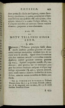 Cap. II. De Motu Telluris Circa Axem