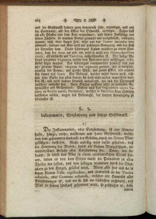 §. 5. Inflammatio, Entzündung und hitzige Geschwulst.