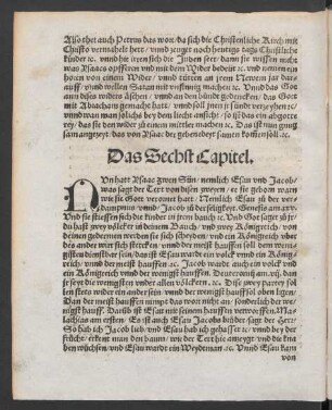 Das Sechst Capitel.