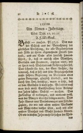 LXXVIII. Am Neuen-Jahrstage. Ueber Dan.11, 20.21.