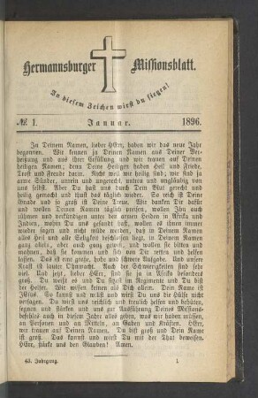 N° 1. Januar. 1896