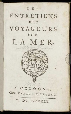 1: Les Entretiens des Voyageurs Sur La Mer. 1