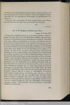 August Wilhelm von Schlegel an Helmina von Chézy, Coppet, 29.08.1807