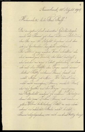Joseph Joachim (1822-1882) und Helene Raff (1865-1942) Nachlass: Briefe von Emma Klingenfeld an Helene Raff - BSB Raffiana VI. Klingenfeld, Emma
