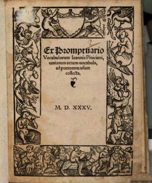 Contenta in hoc Libello Ioannis Piniciani breuis Institutio De octo partibus orationis : Cum uulgari interp[re]tatione uocabulo[rum]
