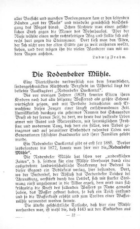 Die Rodenbeker Mühle.