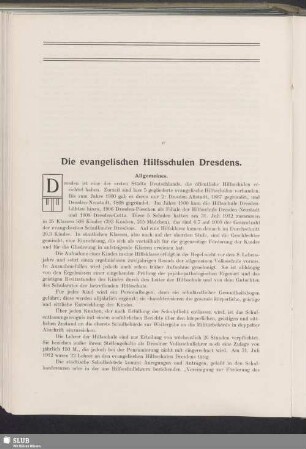 Die evangelischen Hilfsschulen Dresden