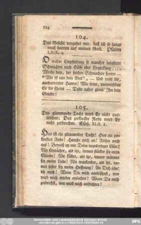105. Das glimmende Tocht wird Er nicht auslöschen; Das zerkleckte Rohr wird Er nicht zerbrechen. Esaj. XLII. 3.