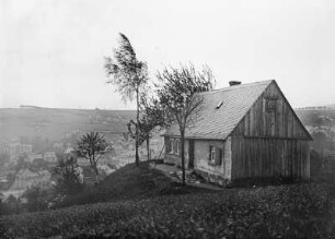 Schneeberg-Neustädtel, Grube Oberer Klingensporn, Huthaus gegen den Ort. Blick nach Südsüdost
