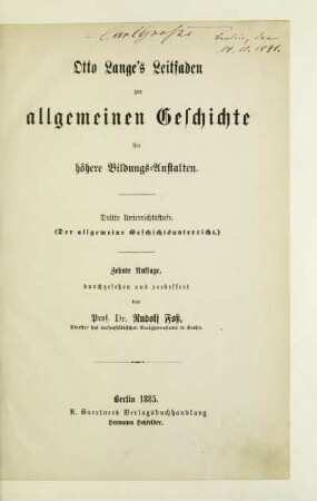 Unterrichtsstufe 3: (Der allgemeine Geschichtsunterricht)