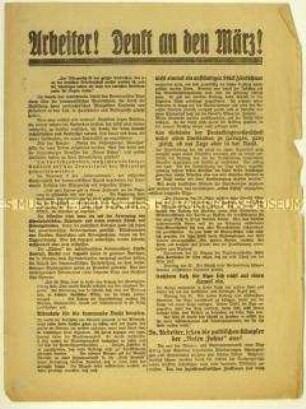 Flugblatt der SPD gegen die KPD und die Märzkämpfe in Mitteldeutschland 1921