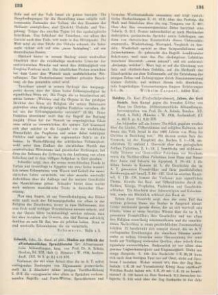 133-134 [Rezension] Schmidt, Johannes, Studien zur Stilistik der alttestamentlichen Spruchliteratur