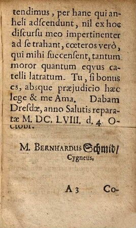 De Reputatione Academica Studiosi Inconsiderati, Discursus
