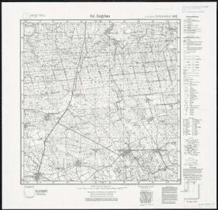 Meßtischblatt 1492 : Gr. Engelau, 1938 : Gr. Engelau. - Hrsg. 1914, bericht. 1922, redakt. Änd. 1938. - 1:25000. - [Berlin]: Reichsamt für Landesaufnahme, 1938. - 1 Kt.