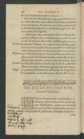 De Ferendis Iniuriis homini Christiano.