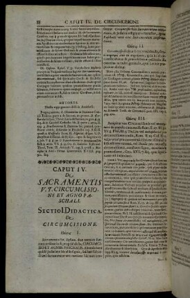 Caput IV. De Sacramentis U. T. Circumcisione Et Agno Paschali.