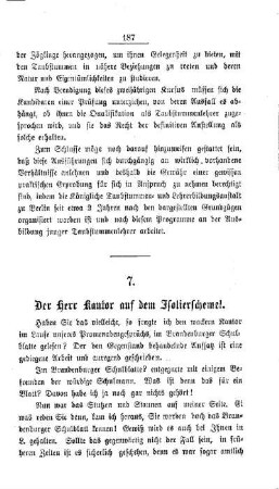 Der Herr Kantor auf dem Isolierschemel