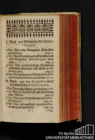 Einhalt der geöffneten Bibliotheque.