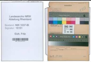 Entnazifizierung Fritz Eich , geb. 06.06.1906 (Krim.Sekretaer)