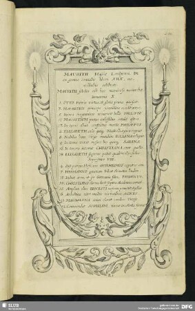 Mauritii Hassiae Landgravii & ex gemino connubio liberi XIIX, monostichis celebrati