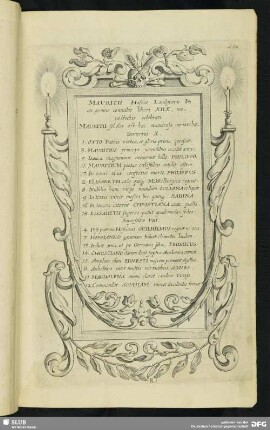 Mauritii Hassiae Landgravii & ex gemino connubio liberi XIIX, monostichis celebrati