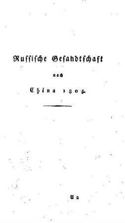 Russische Gesandtschaft nach China 1805