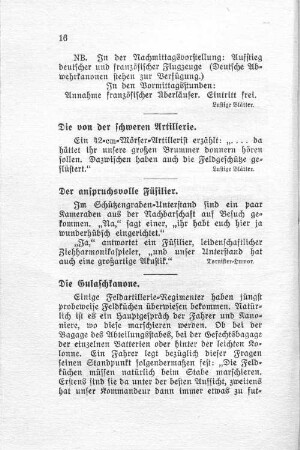 Die von der schweren Artillerie.