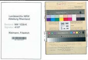 Entnazifizierung Friedrich Kleimann , geb. 03.09.1895 (Angestellter)